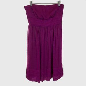 Womens Size 12 J. Crew Purple Juliet Pure Silk Chiffon Knee-Length Dress